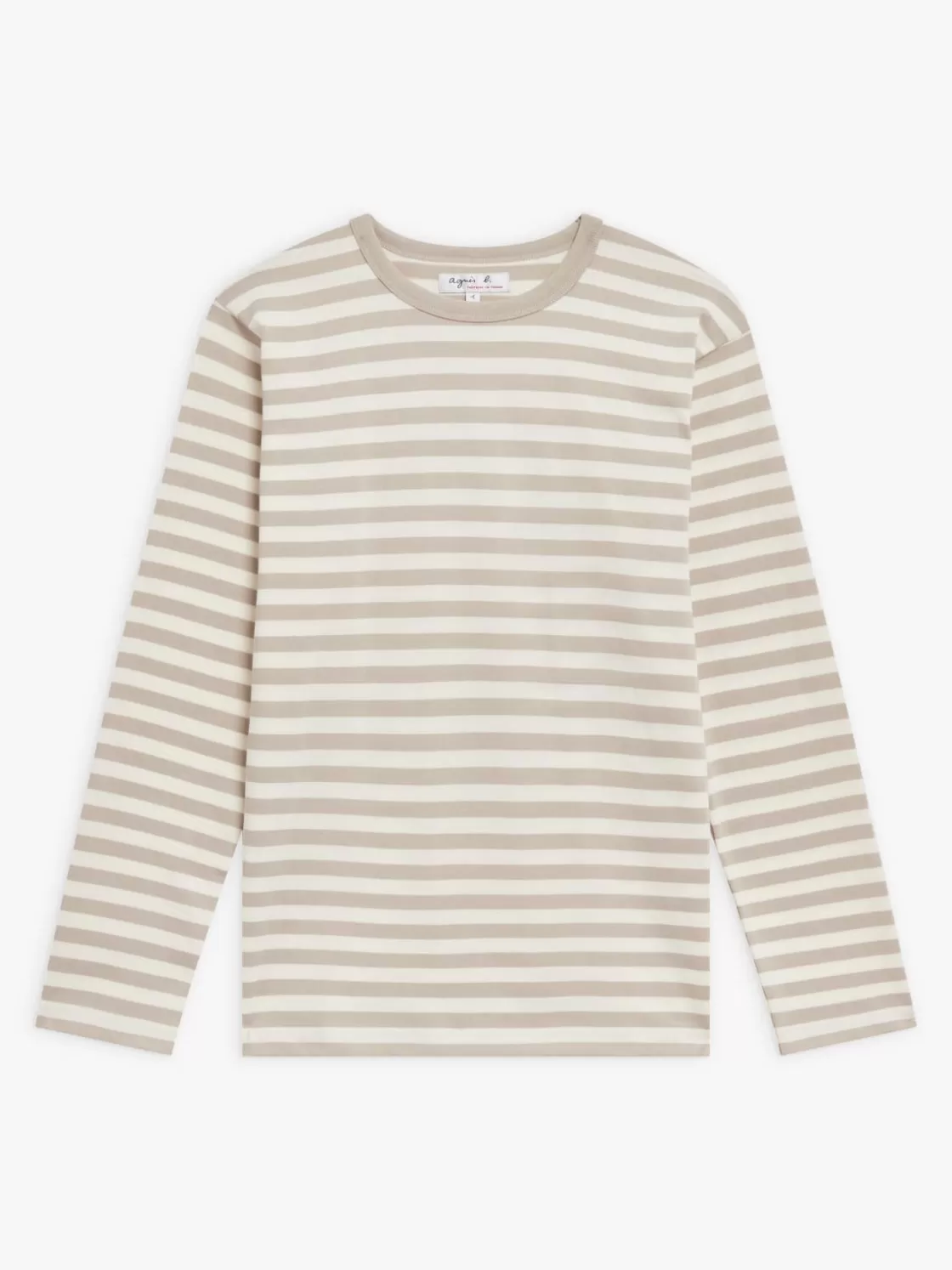 Women agnès b. T-Shirts & Tank Tops<Beige & White Women's Striped Cool T-shirt