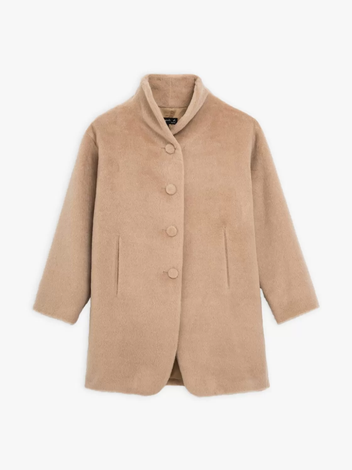 Women agnès b. Jackets & Coats<Beige Alpaca And Wool Germain Coat