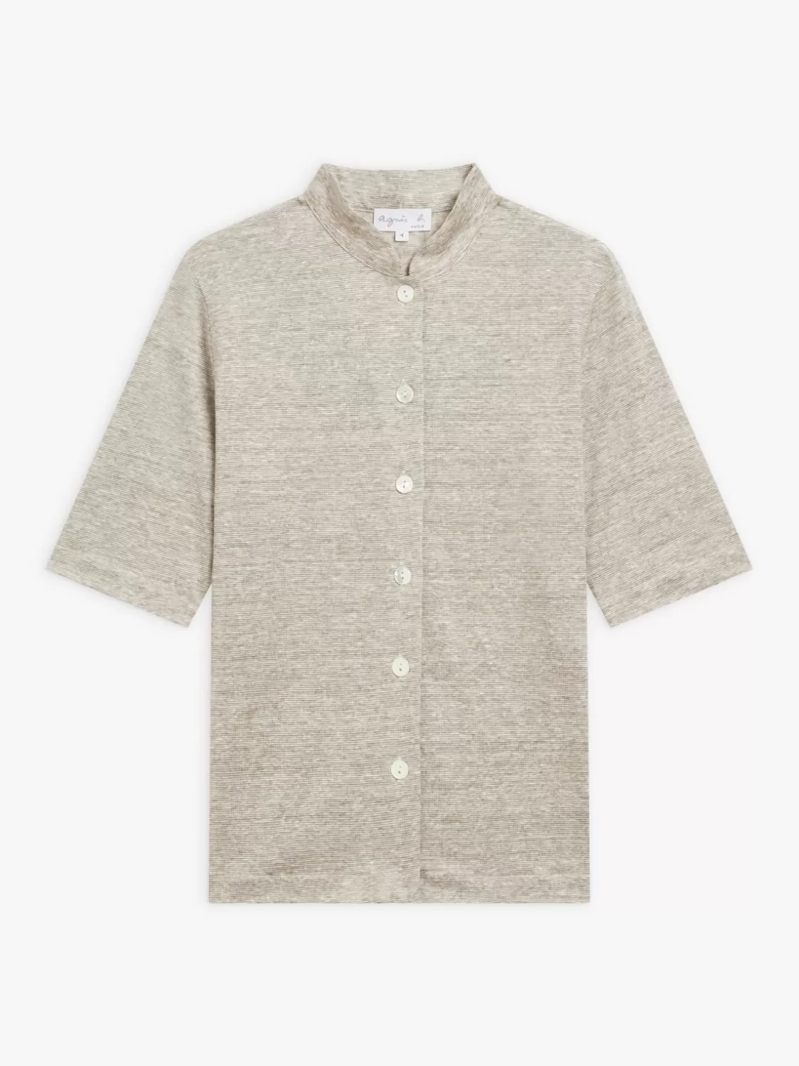 Women agnès b. Tops & Shirts<Beige Linen Violaine Striped Shirt