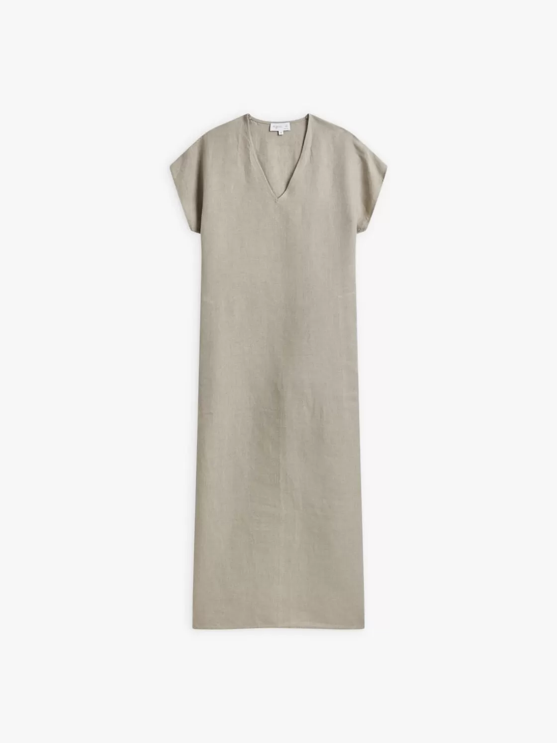 Women agnès b. Dresses<Beige Natural Linen V-neckline Maroc Dress