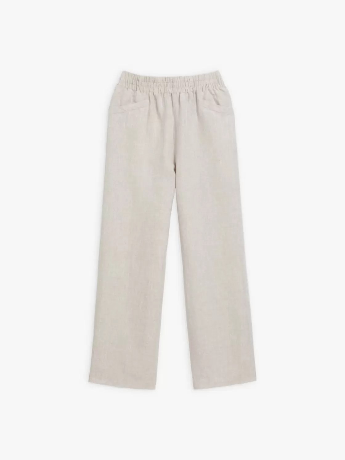 Women agnès b. Pants & Jeans<Beige New Moulin Linen Trousers