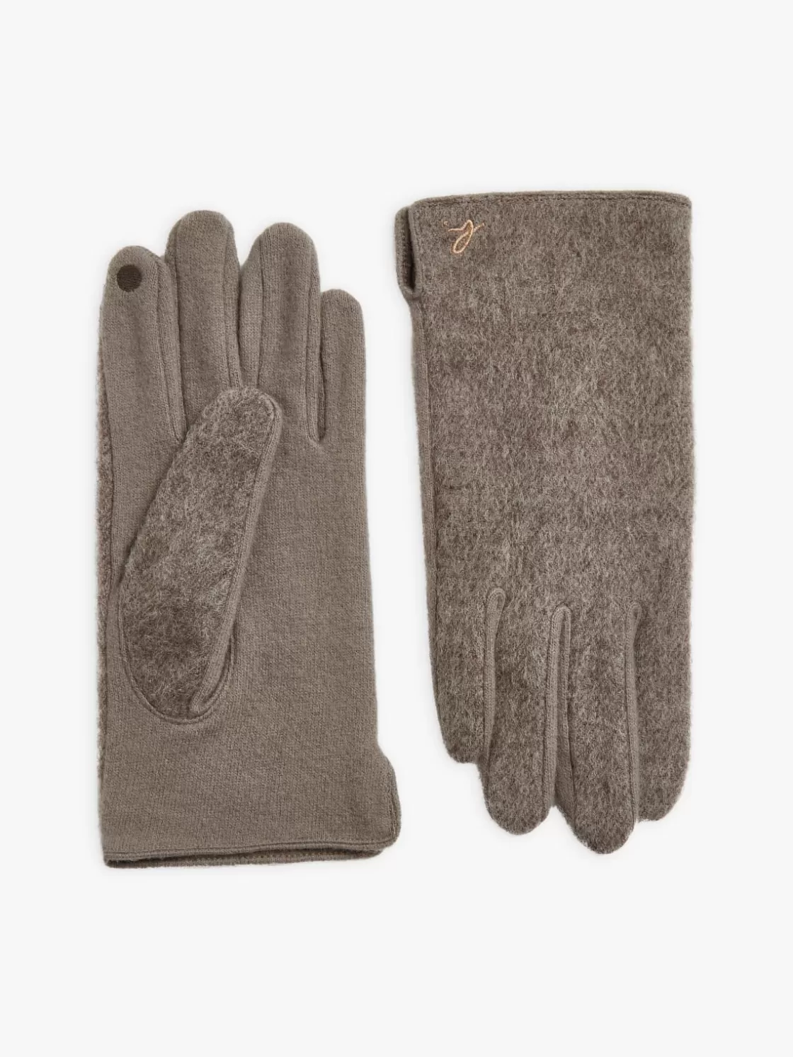 agnès b. Hats & Gloves<Beige Wool Logo Janis Gloves