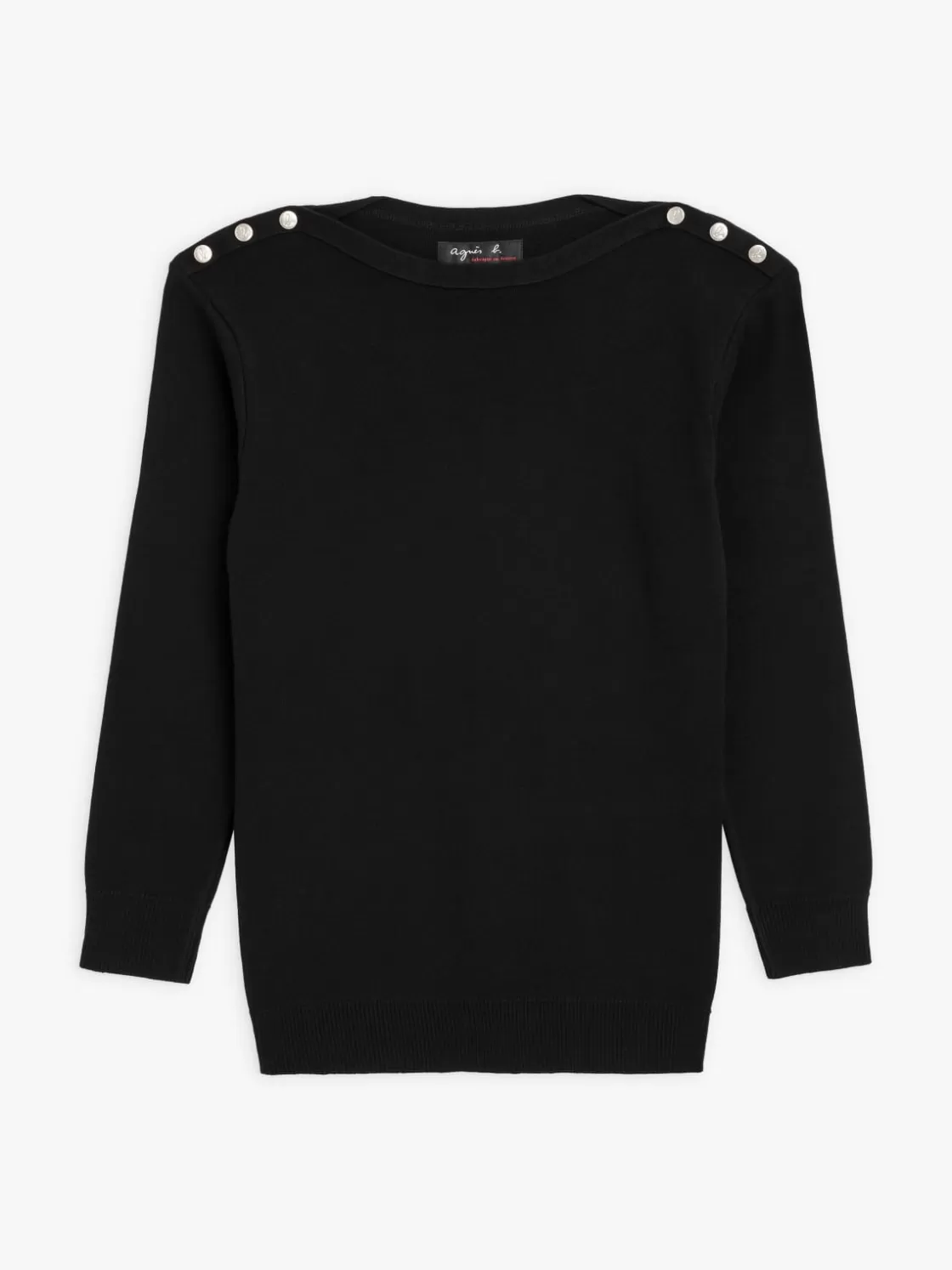 Women agnès b. Sweaters | T-Shirts & Tank Tops<Black 3/4-length Sleeves Badiane Sweater