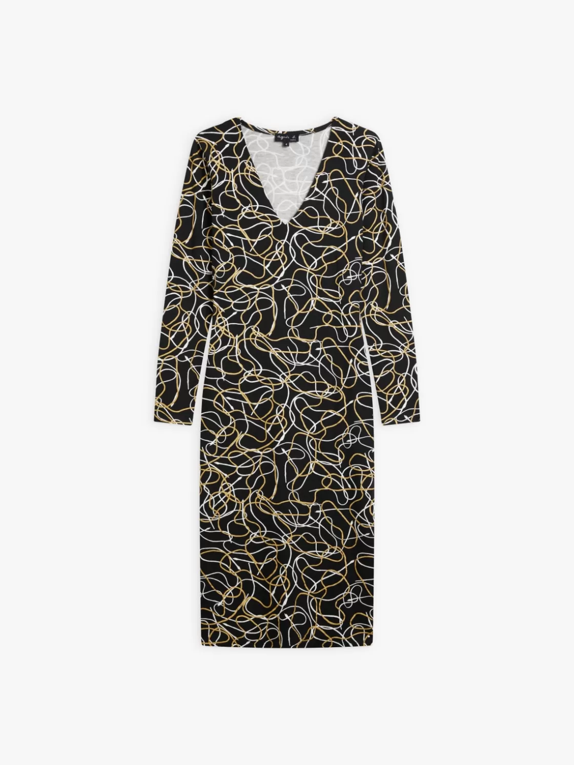 Women agnès b. Dresses<Black Abstract Print Kita Dress