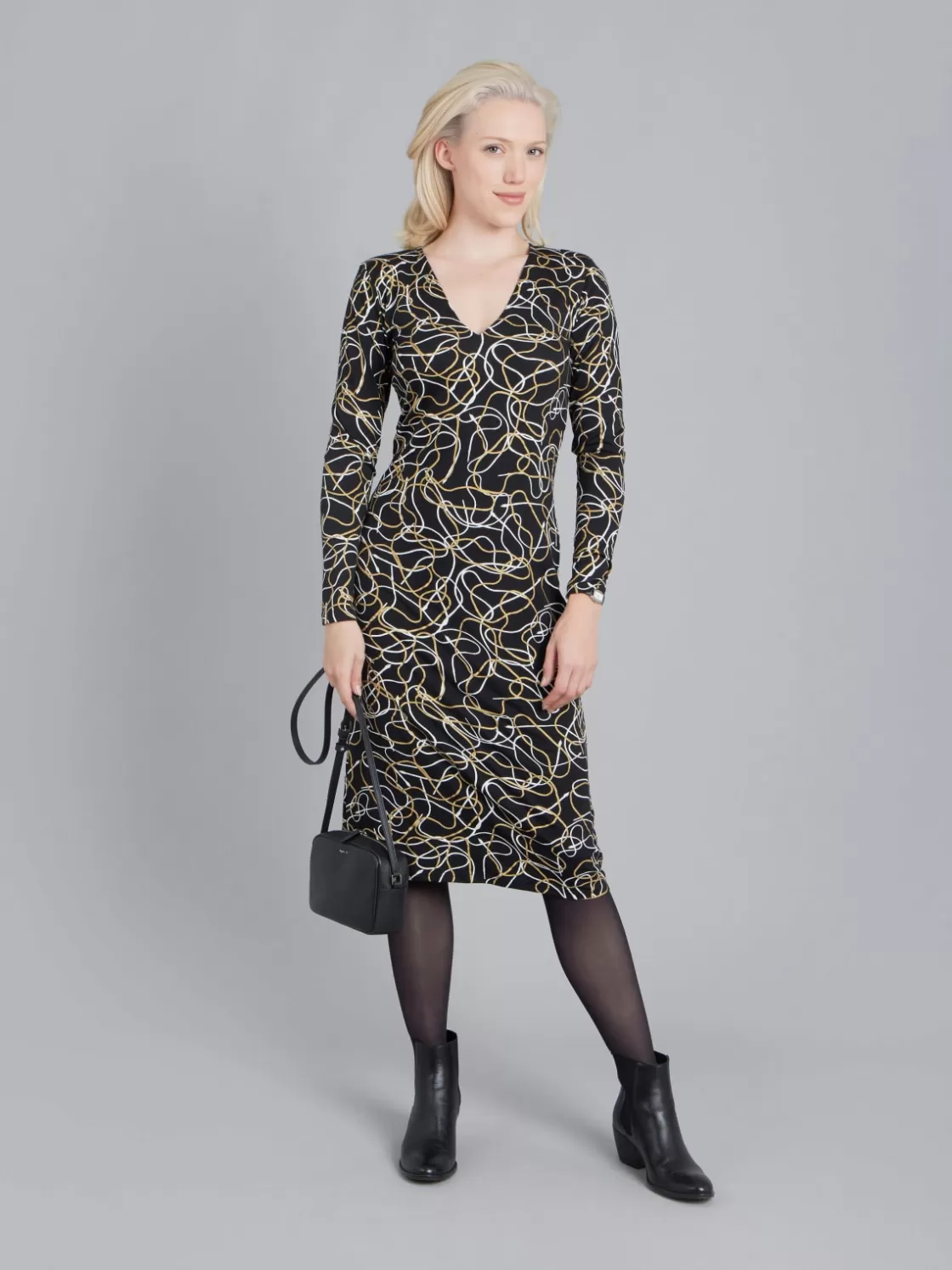 Women agnès b. Dresses<Black Abstract Print Kita Dress