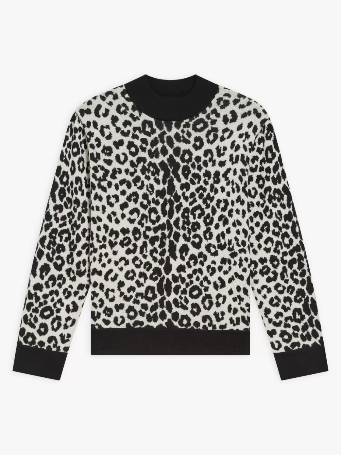 Women agnès b. Sweaters<Black Alpaga Reversible Leopard Jumper