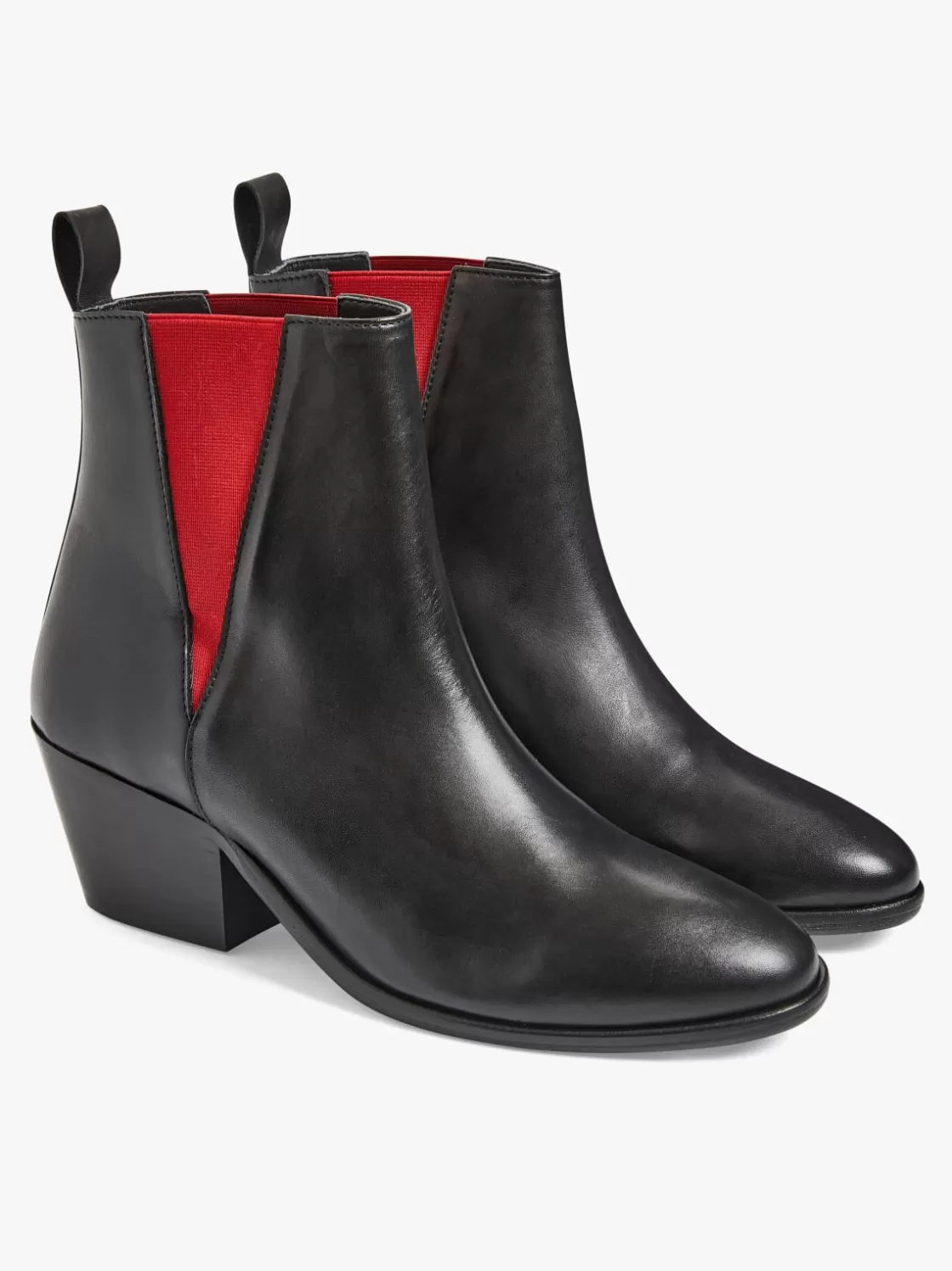 Women agnès b. Boots & Ankle Boots<Black And Red Victoria Rock Boots