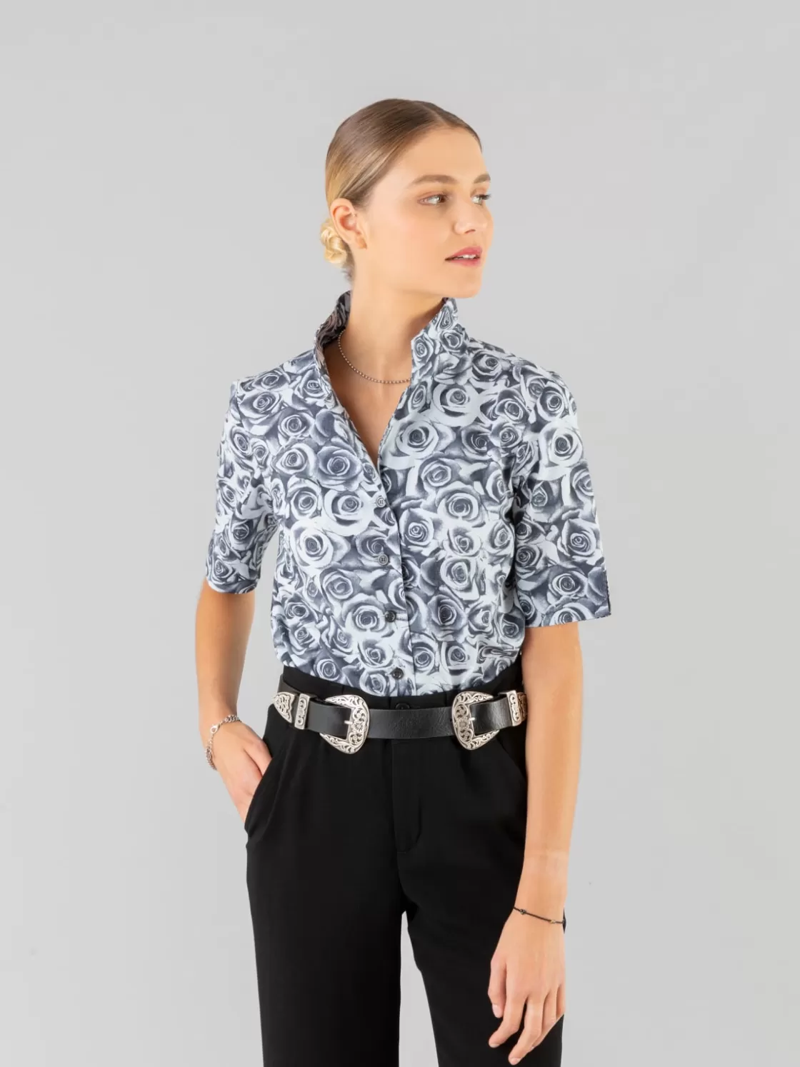 Women agnès b. Tops & Shirts<Black And White Cubana Shirt