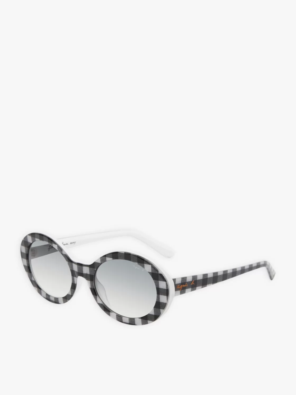 Women agnès b. Sunglasses<Black And White Romy Checked Sunglasses