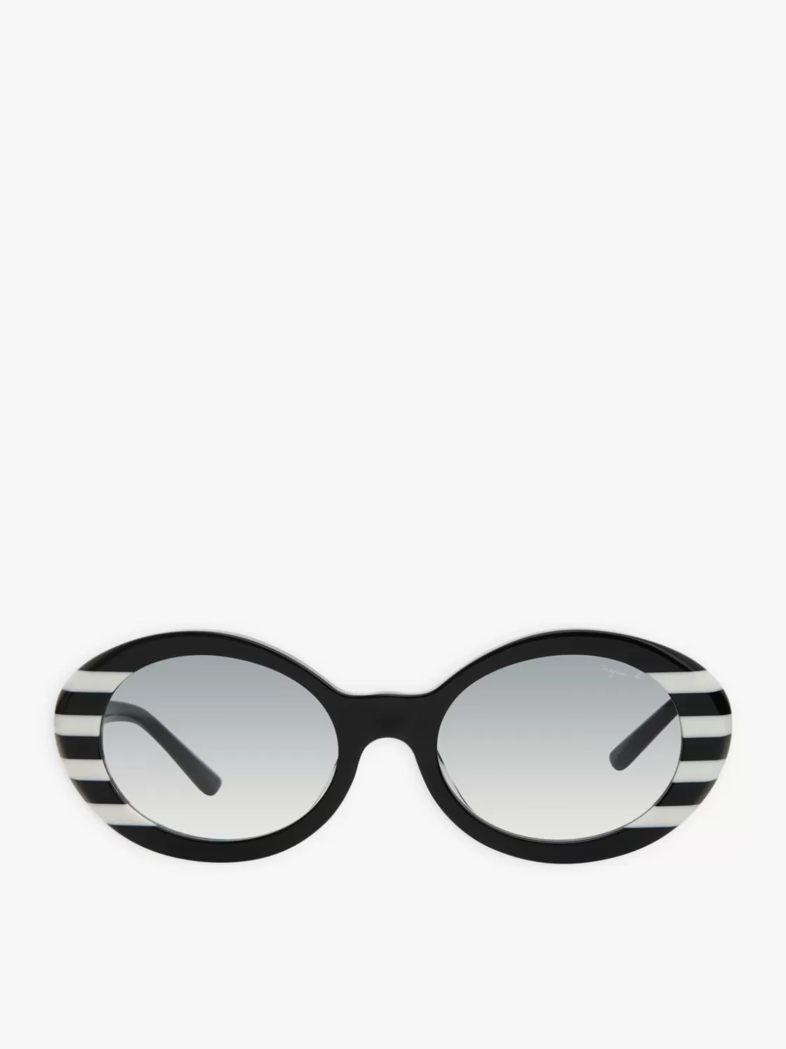 Women agnès b. Sunglasses<Black And White Romy Striped Sunglasses