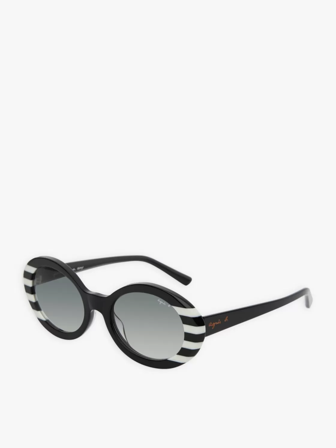 Women agnès b. Sunglasses<Black And White Romy Striped Sunglasses