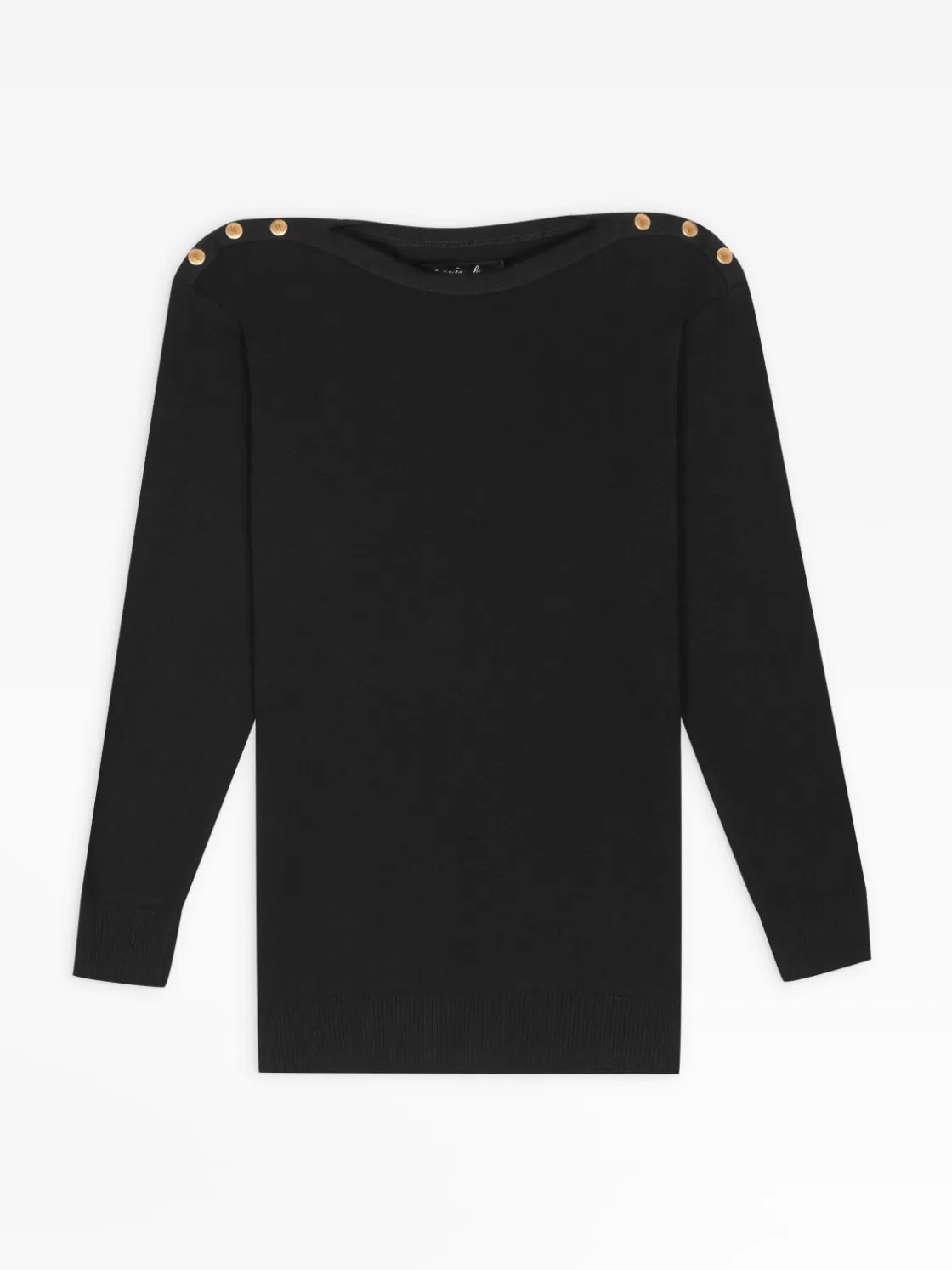 Women agnès b. Sweaters | T-Shirts & Tank Tops<Black Badiane Sweater With Elbow-length Sleeves