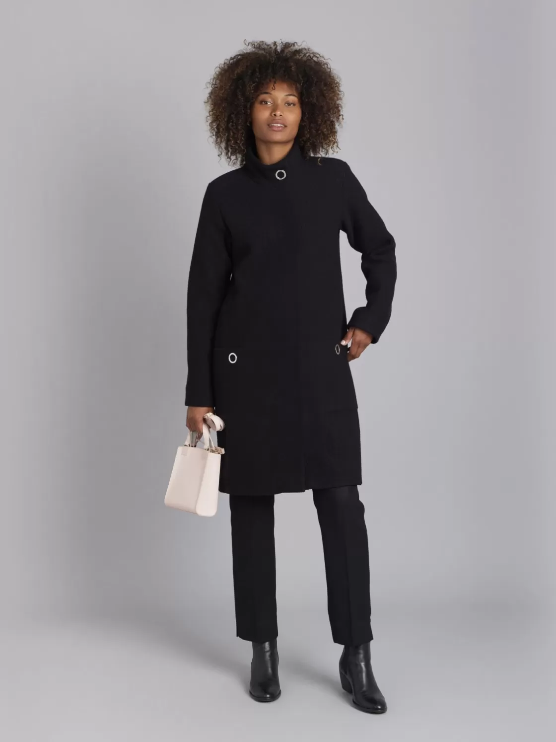 Women agnès b. Jackets & Coats<Black Boiled Wool Manaus Coat