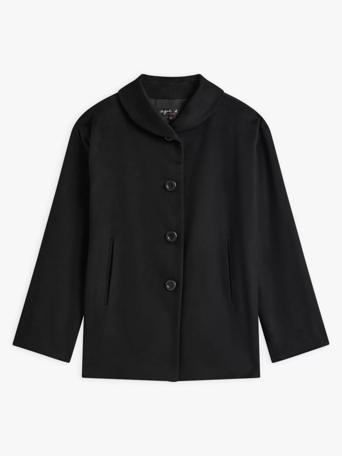 Women agnès b. Jackets & Coats<Black Cashmere Jacket