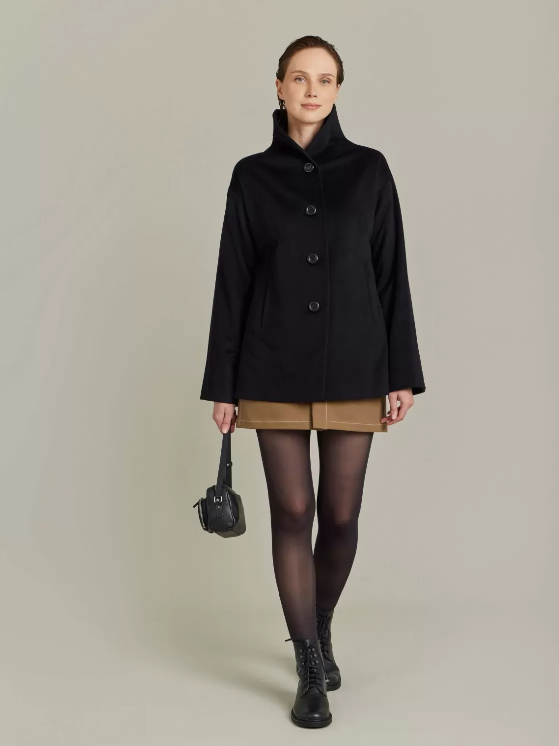 Women agnès b. Jackets & Coats<Black Cashmere Jacket