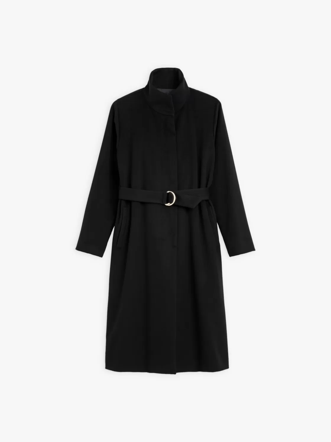 Women agnès b. Jackets & Coats<Black Cashmere Sand Coat