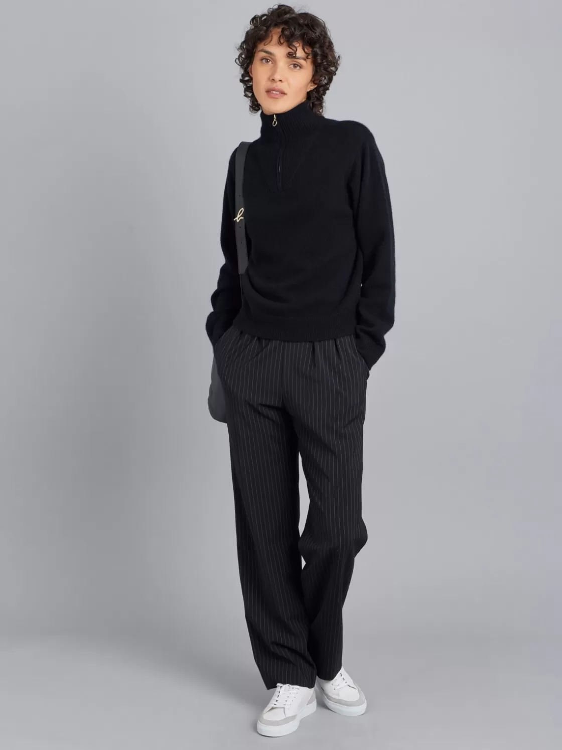 Women agnès b. Sweaters<Black Cashmere Trucker Sweater