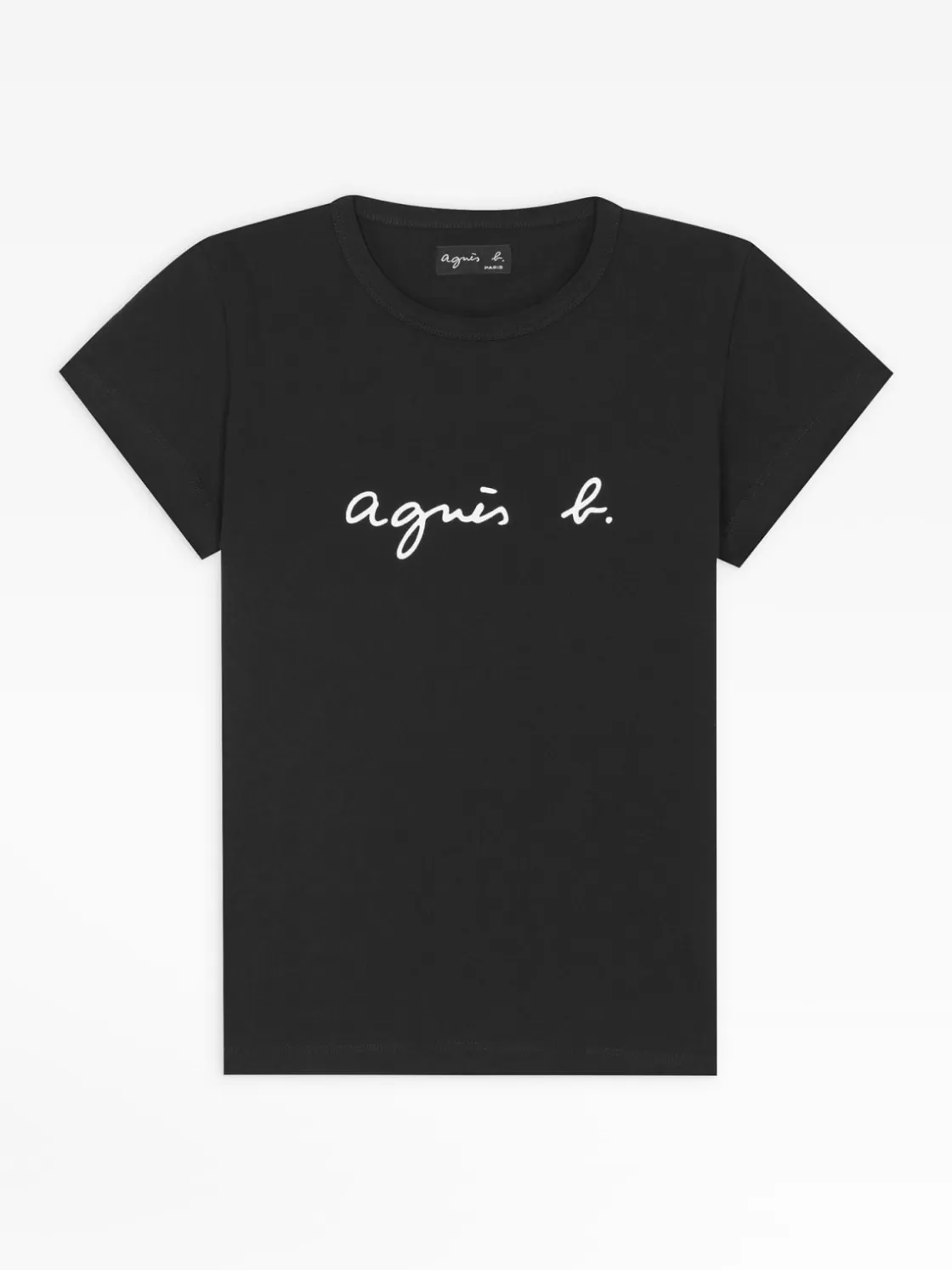 Women agnès b. T-Shirts & Tank Tops<Black Cotton Brando "" Logo T-shirt