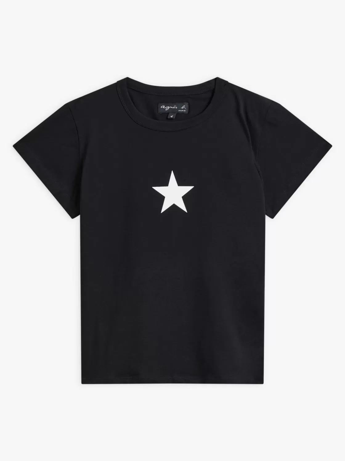 Women agnès b. T-Shirts & Tank Tops<Black Cotton Brando Star T-shirt