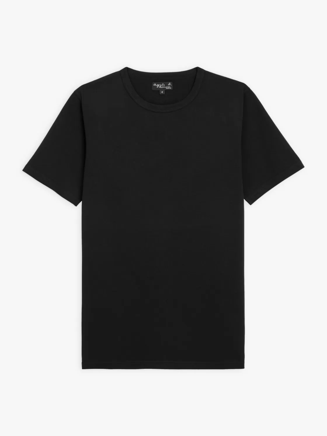 agnès b. T-Shirts & Polos<Black Cotton Coulos Short-sleeve T-shirt