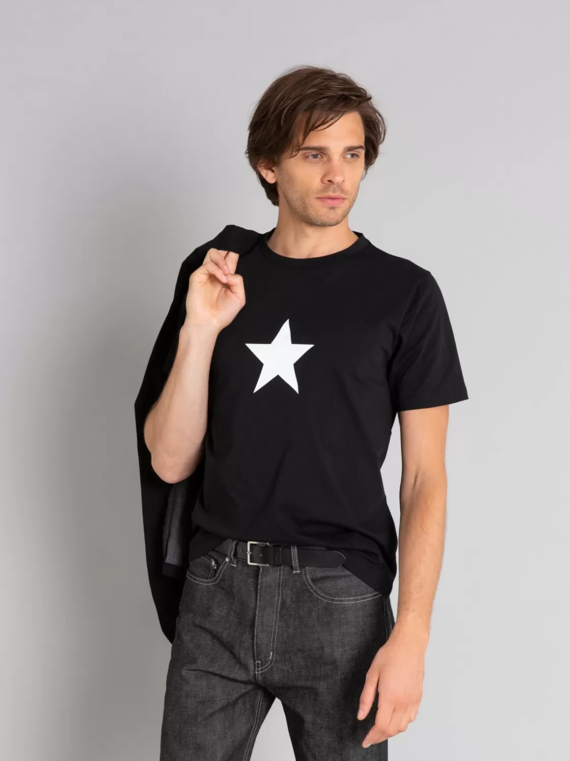 agnès b. T-Shirts & Polos | Artist's Collection<Black Cotton Coulos Star T-shirt