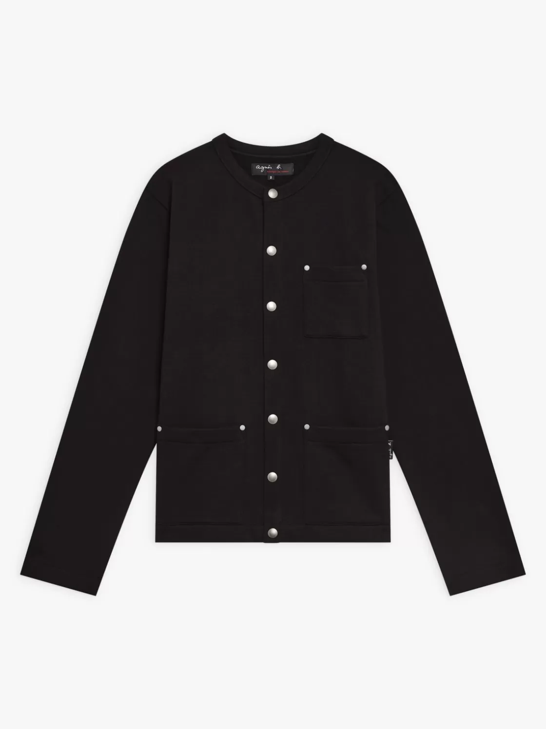 agnès b. Cardigans<Black Cotton Fleece Khelian Cardigan