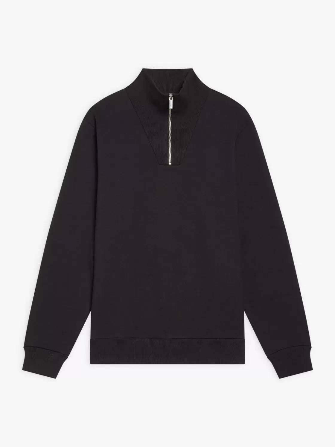 agnès b. T-Shirts & Polos<Black Cotton Fleece Zip Sweatshirt