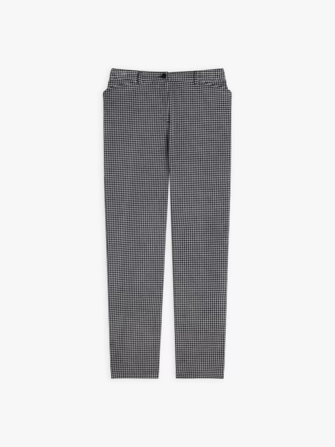 Women agnès b. Pants & Jeans<Black Cotton Gingham Print Elvy Pants