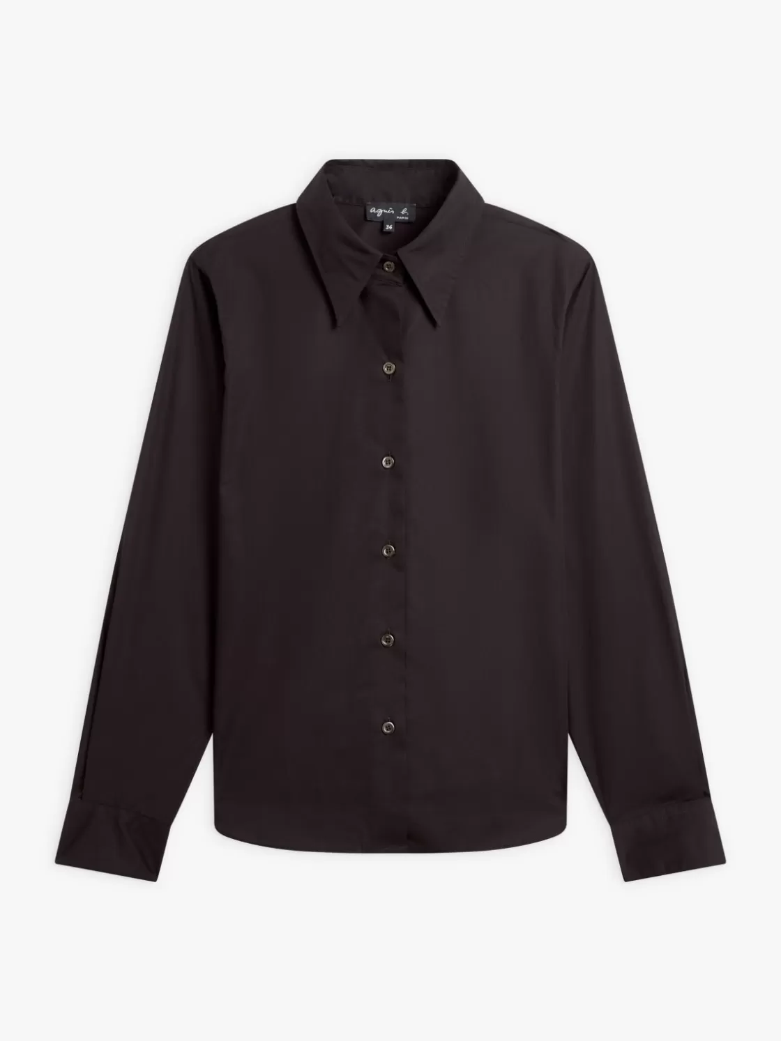 Women agnès b. Tops & Shirts<Black Cotton Jimi Shirt