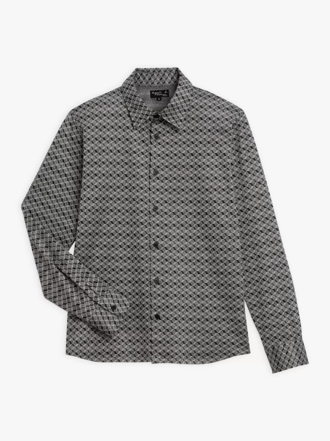 agnès b. Shirts<Black Cotton John Shirt