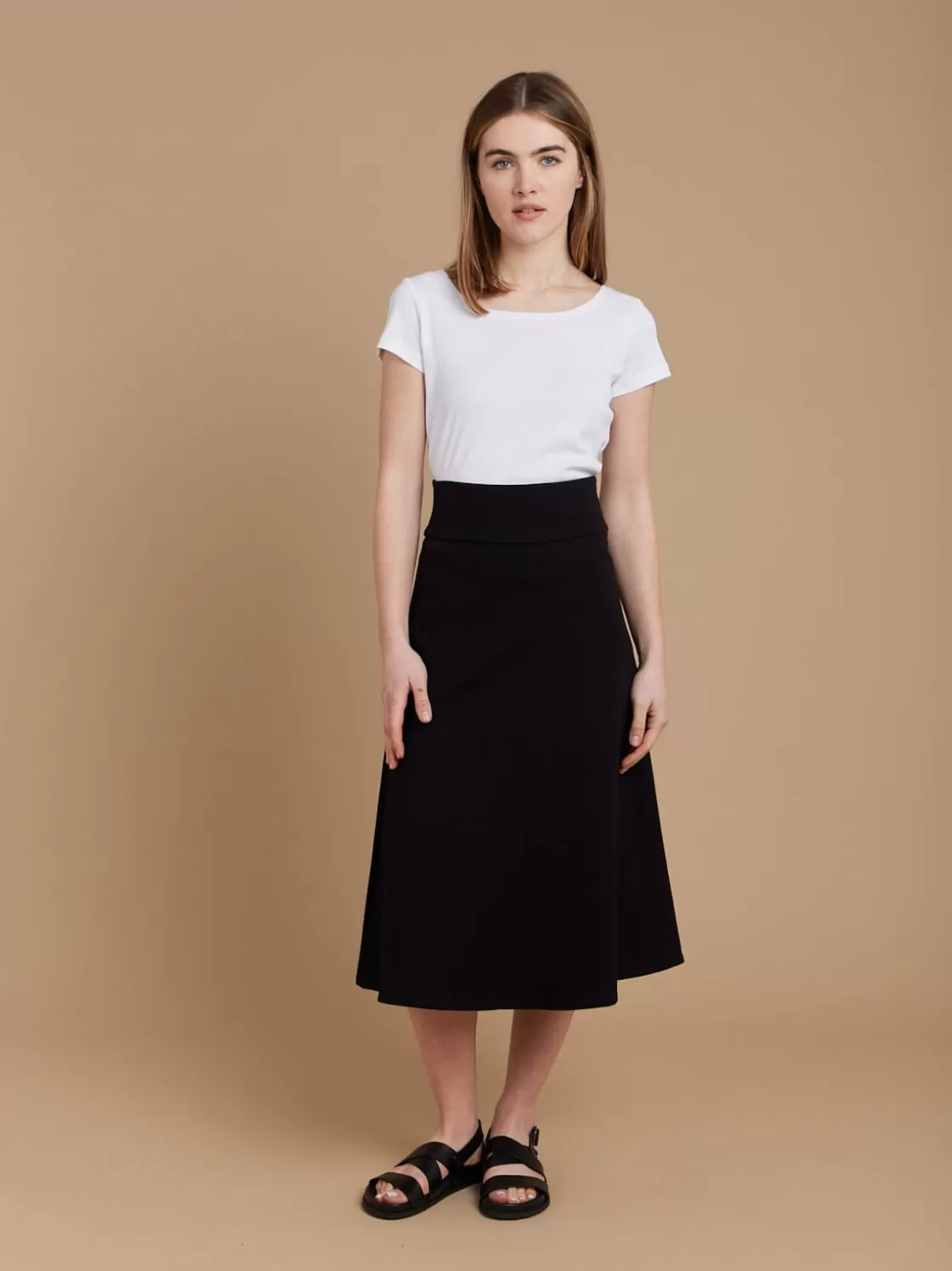 Women agnès b. Skirts & Shorts<Black Cotton Long Flared Polly Skirt