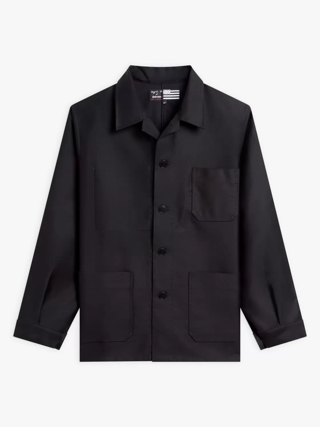 agnès b. Jackets & Coats<Black Cotton Men's Jacket X Dolmen