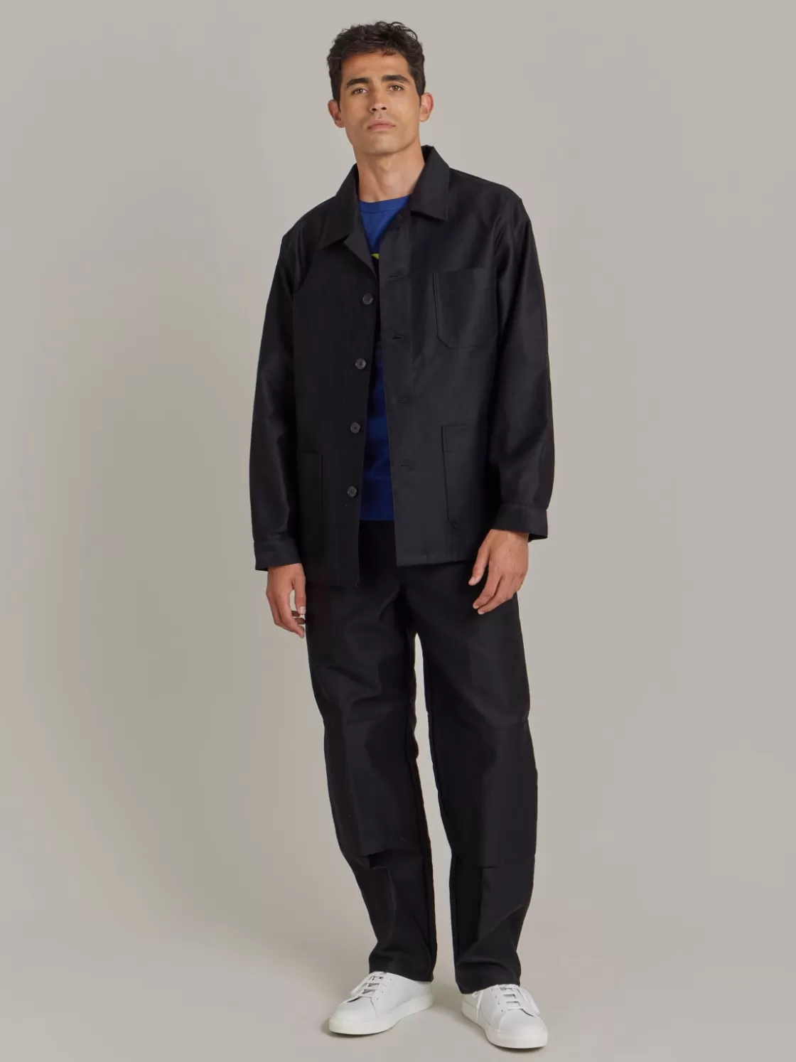 agnès b. Jackets & Coats<Black Cotton Men's Jacket X Dolmen