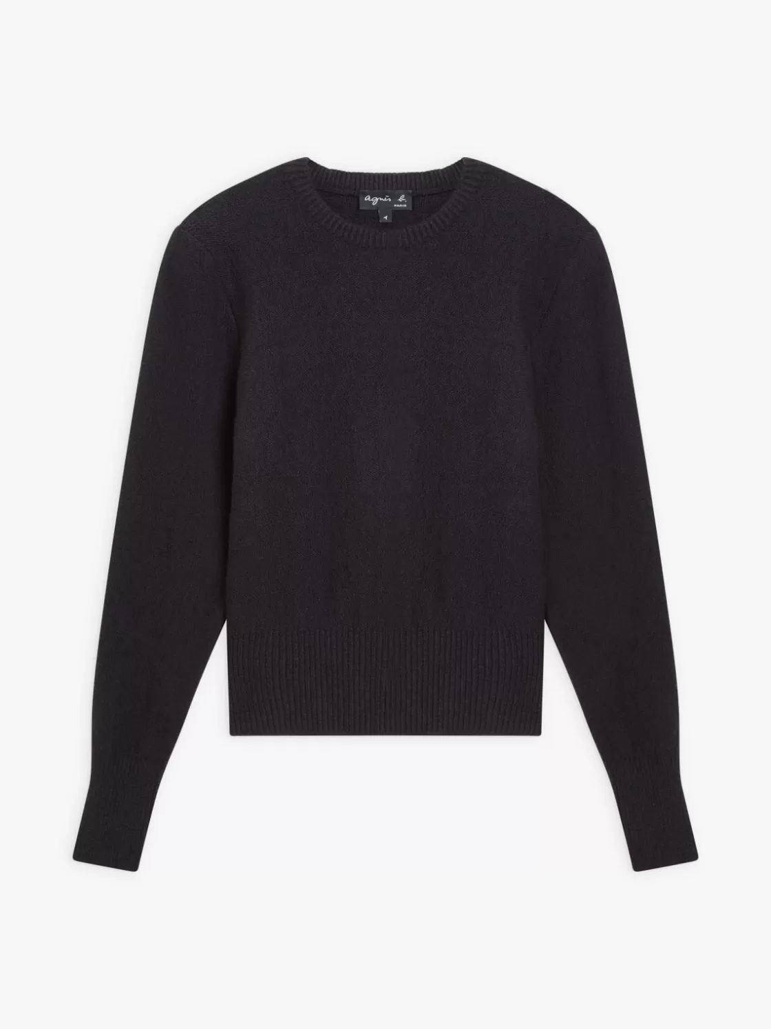 Women agnès b. Sweaters<Black Cotton Polisson Sweater