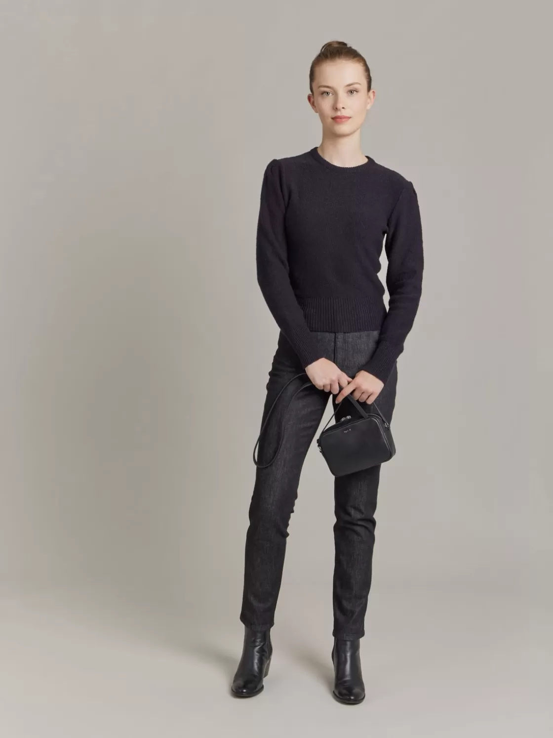 Women agnès b. Sweaters<Black Cotton Polisson Sweater