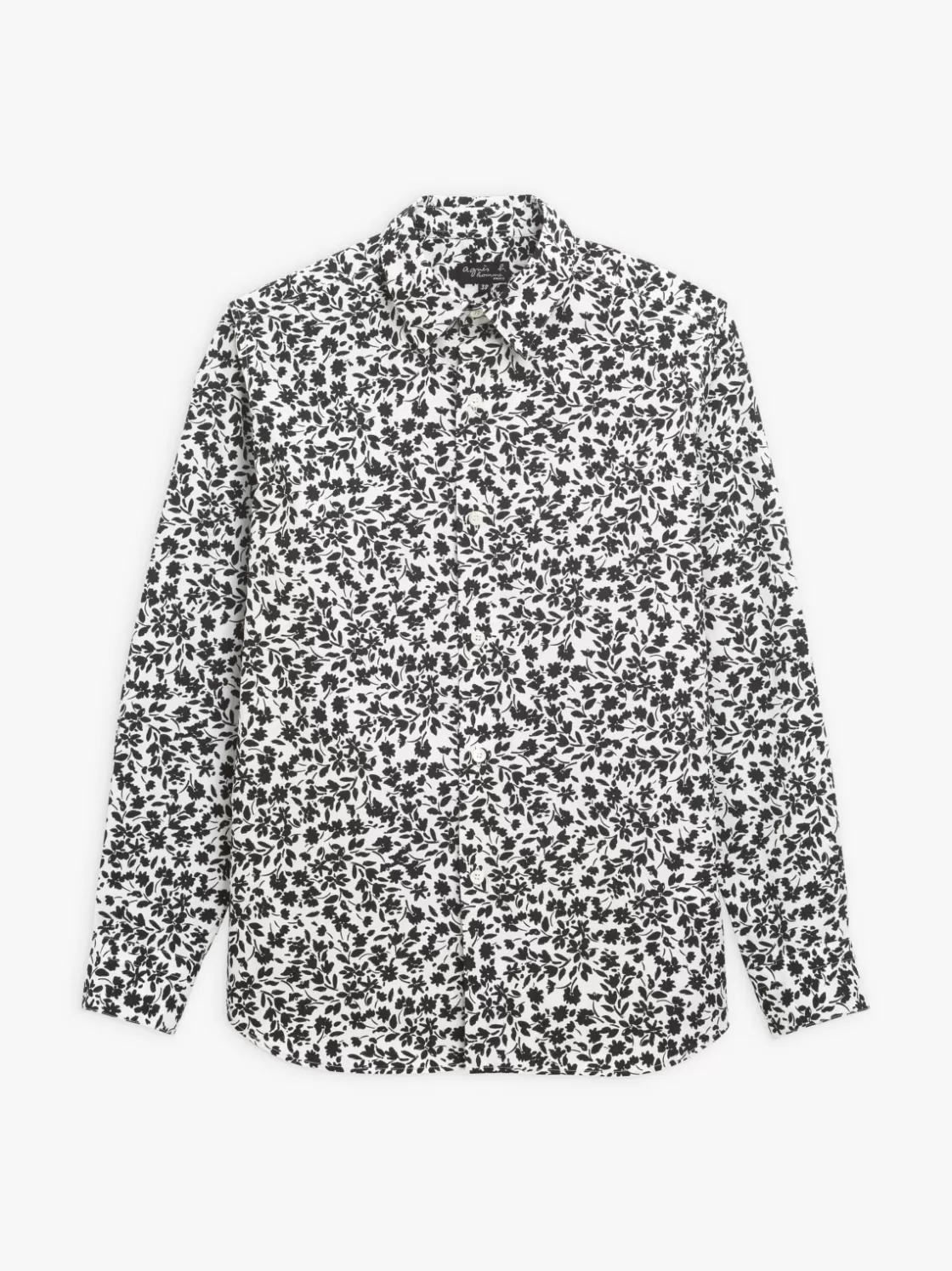 agnès b. Shirts<Black Cotton Print Andy Shirt