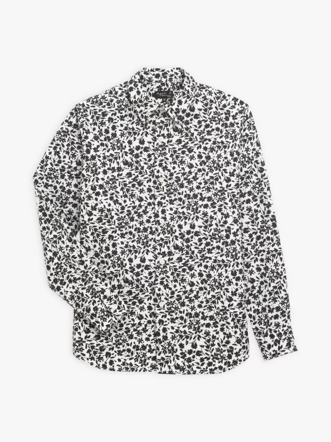 agnès b. Shirts<Black Cotton Print Andy Shirt