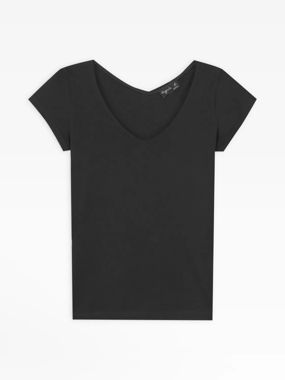 Women agnès b. T-Shirts & Tank Tops<Black Cotton Short-sleeve Harpe T-shirt