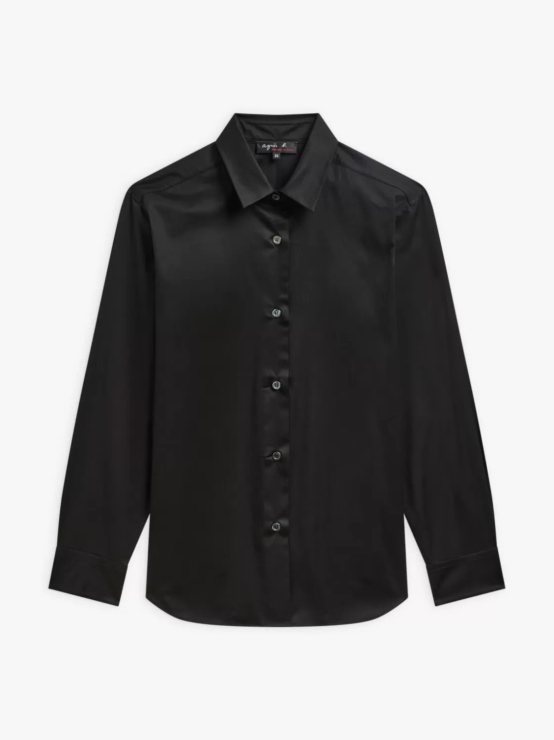 Women agnès b. Tops & Shirts<Black Cotton Twill Shirt