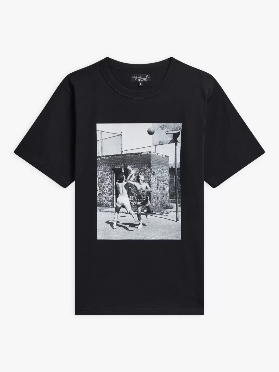 Women agnès b. Artist's Collection | Artist's Collection<Black Cotton Unisex T-shirt With Artist Helen Levitt