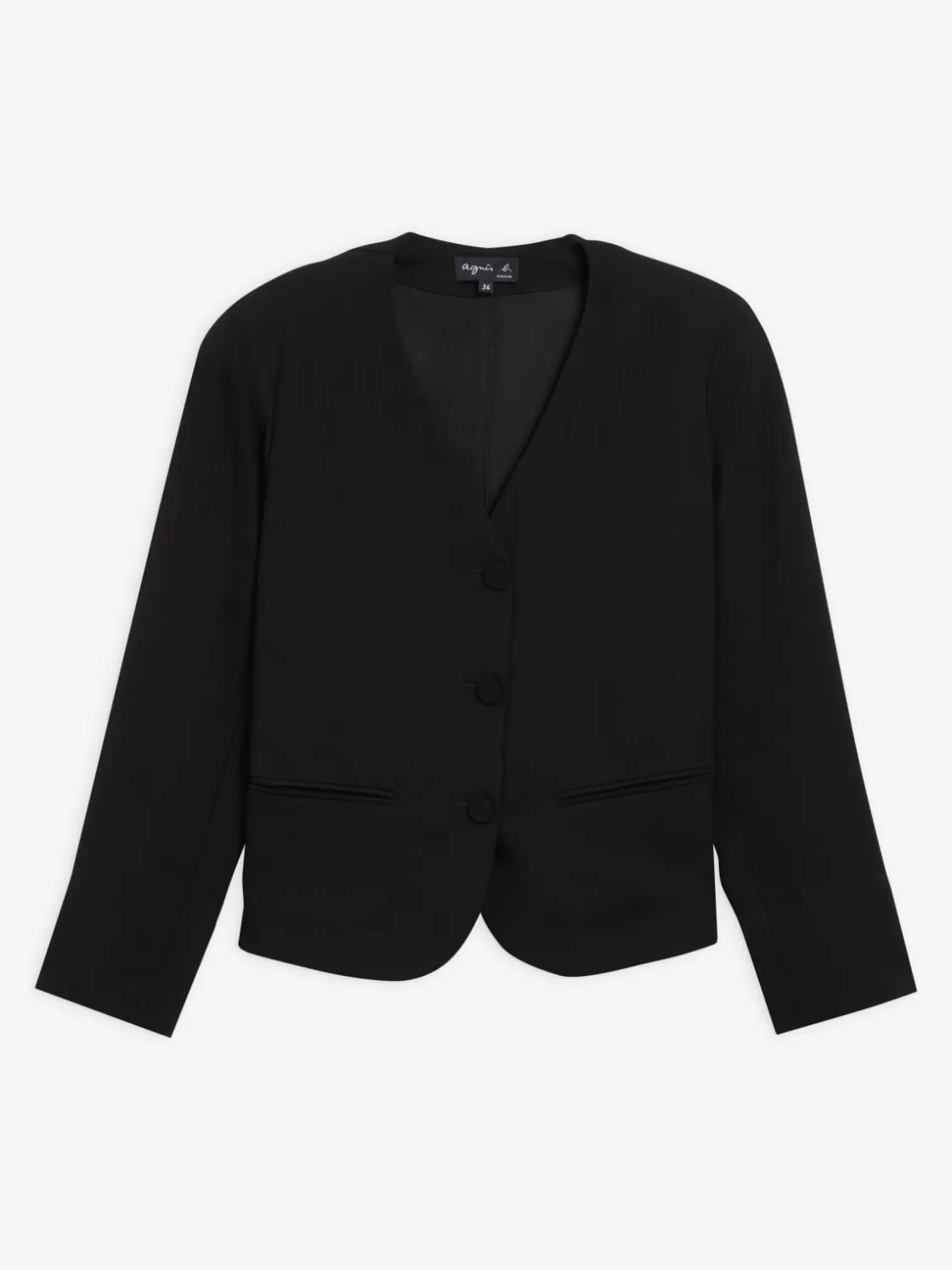 Women agnès b. Jackets & Coats<Black Cropped Acacia Jacket