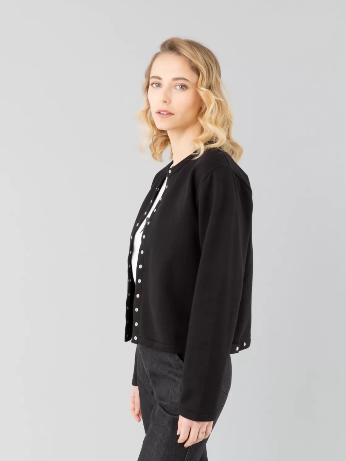 Women agnès b. Cardigans<Black Fleece Le Classique Snap Cardigan