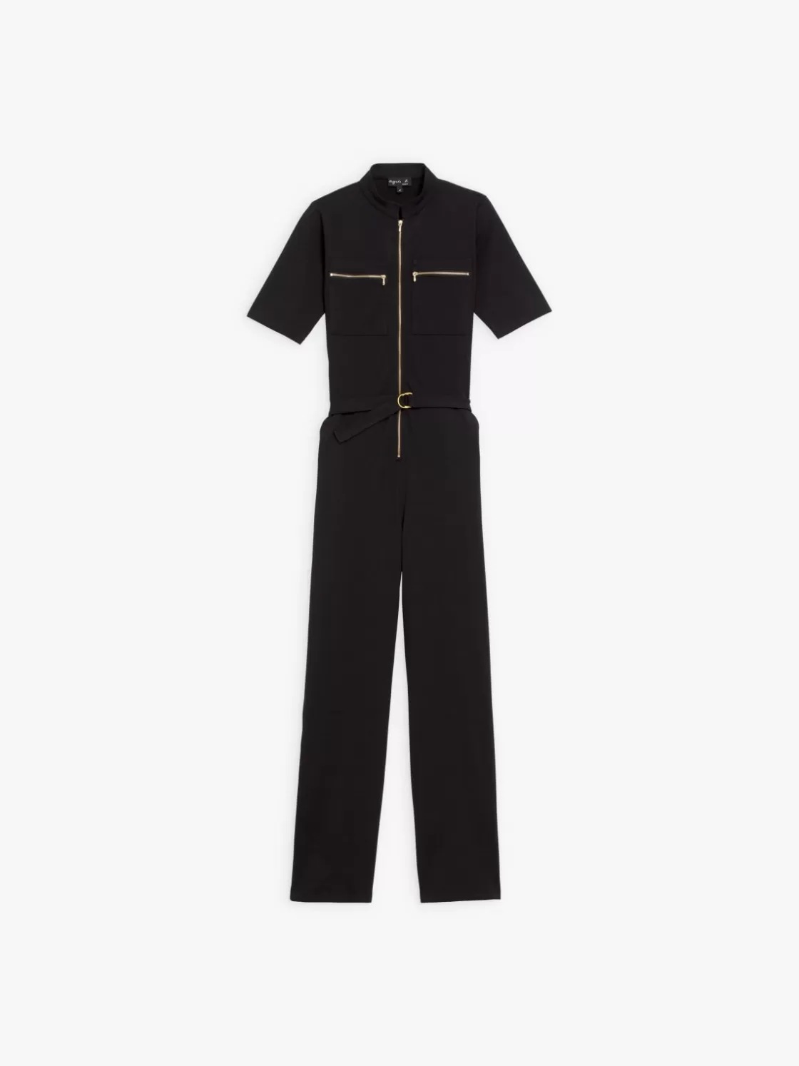 Women agnès b. Jumpsuits | Pants & Jeans<Black Jersey Handy Long Jumpsuit