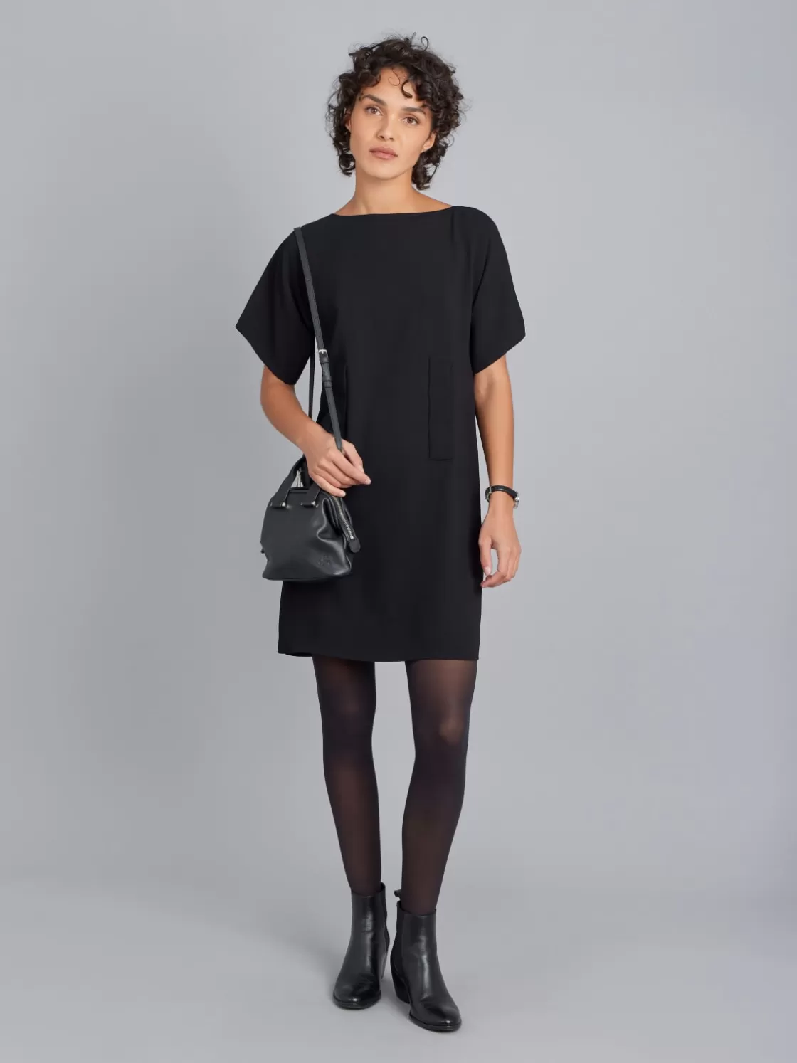 Women agnès b. Dresses<Black Kimono Dress