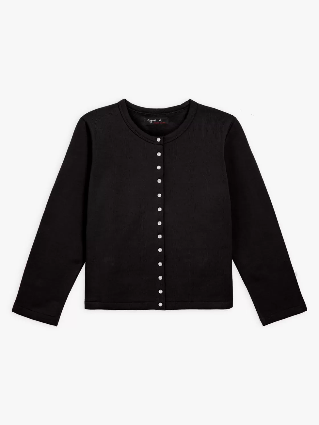 Women agnès b. Cardigans<Black Le Petit Cotton Fleece Cardigan