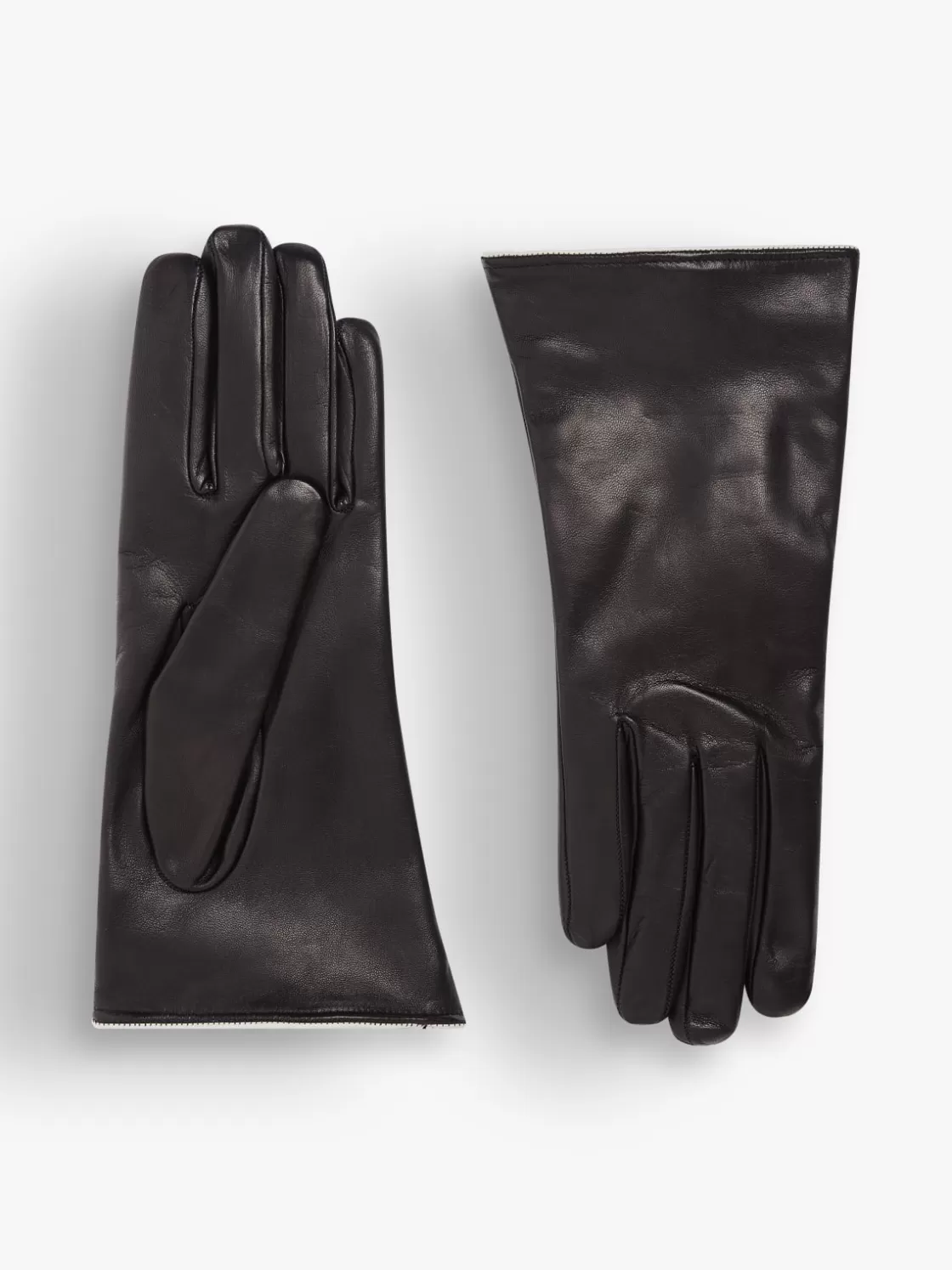 Women agnès b. Beanies & Gloves<Black Leather Daphnée Gloves