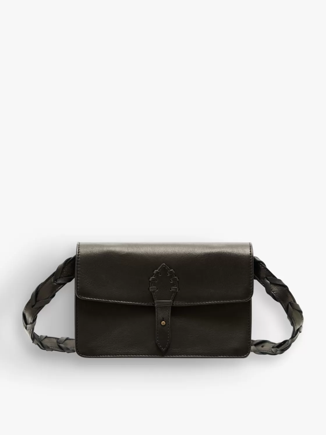 Women agnès b. Small Leather Goods<Black Leather Hana Clutch