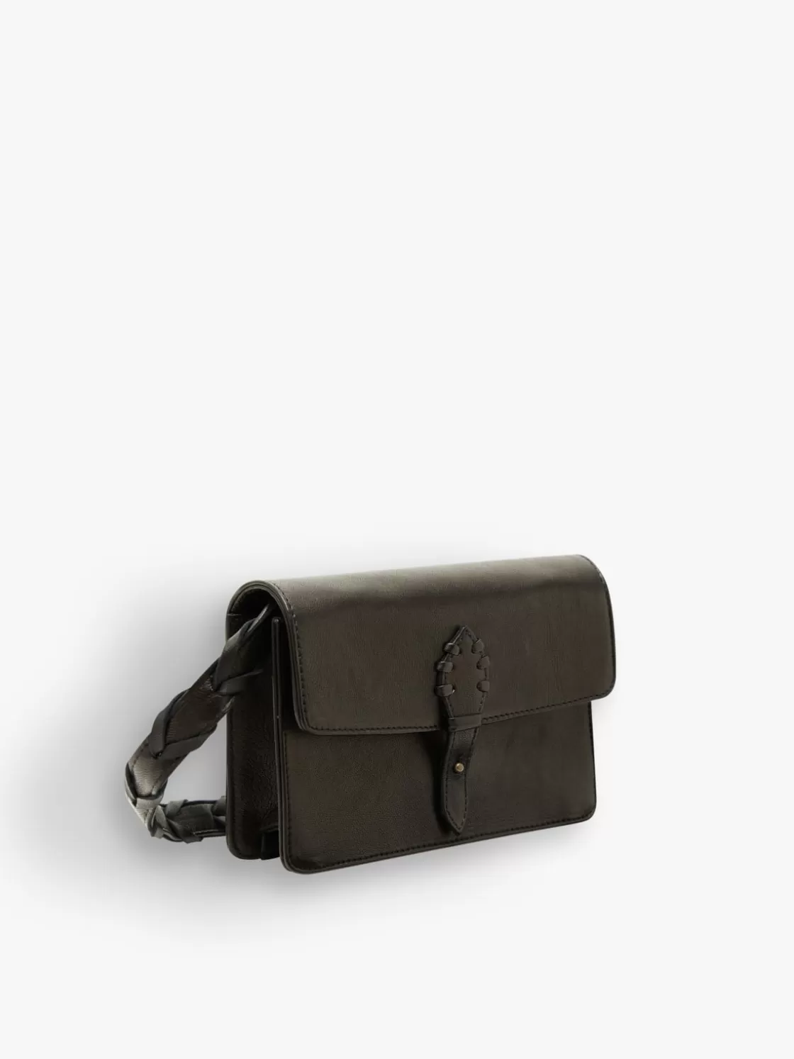 Women agnès b. Small Leather Goods<Black Leather Hana Clutch