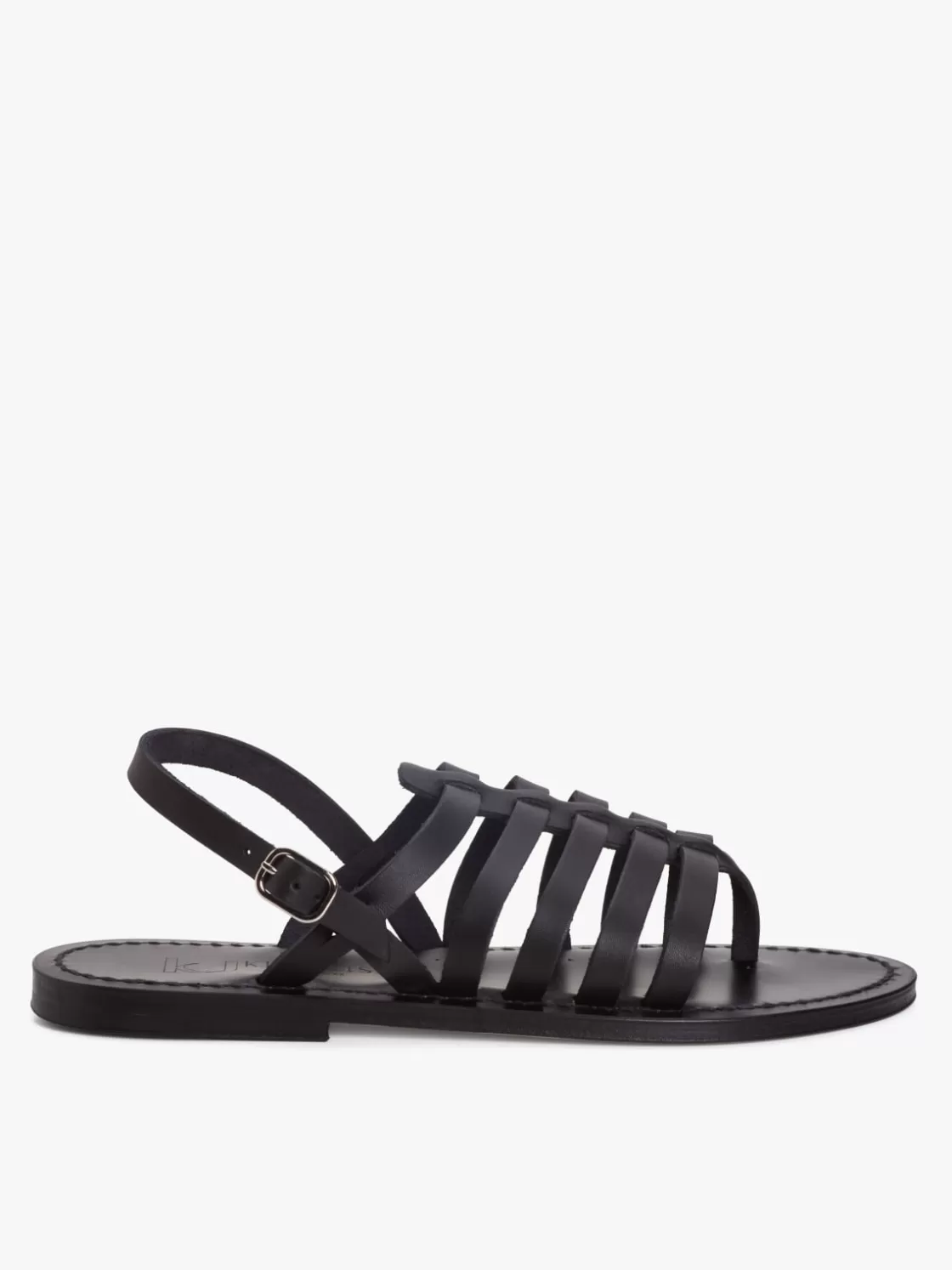 Women agnès b. Flats & Loafers | Heels & Sandals<Black Leather Homère Sandals K. Jacques