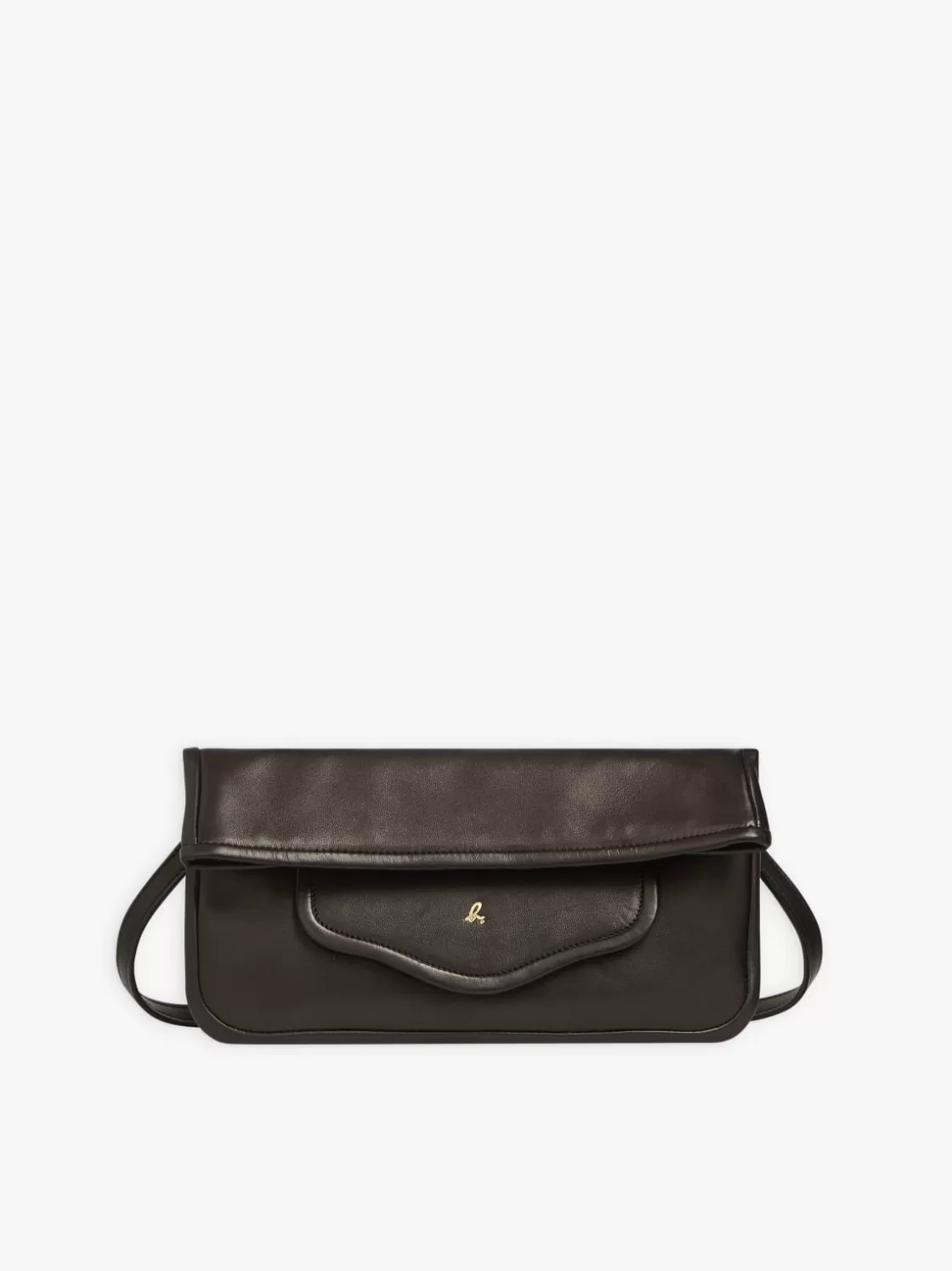 Women agnès b. Handbags<Black Leather Sofia Clutch